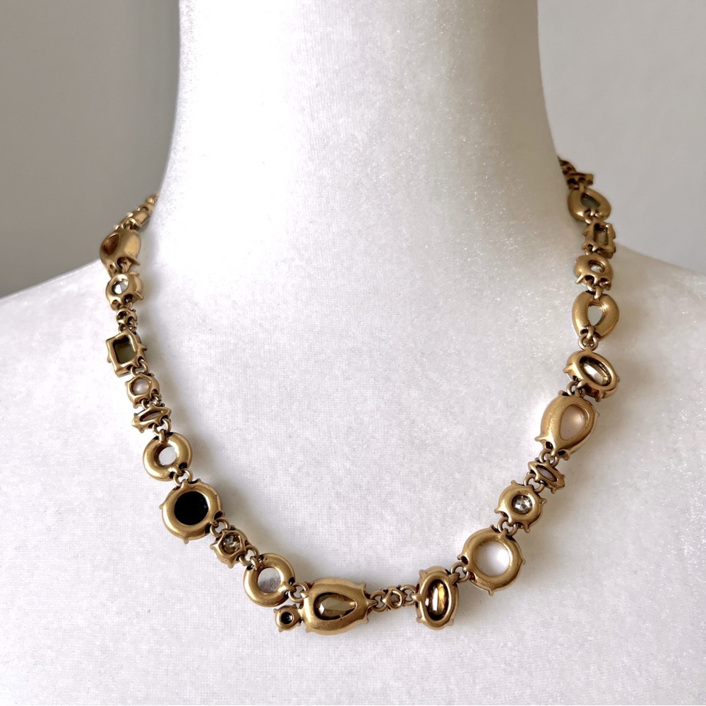 J. Crew Statement Necklace Multi Colored Stones R… - image 5